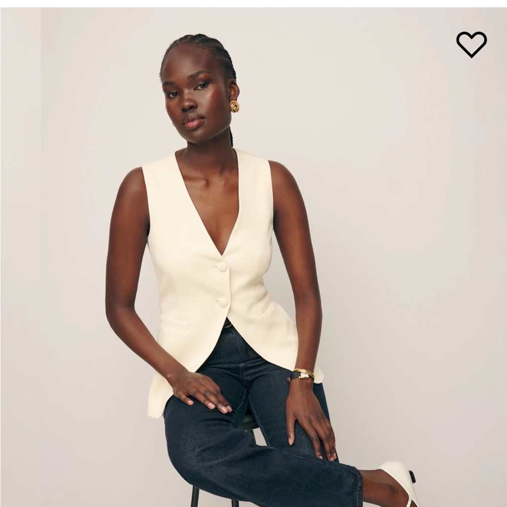 Reformation Casey Vest in Sugar size Small
